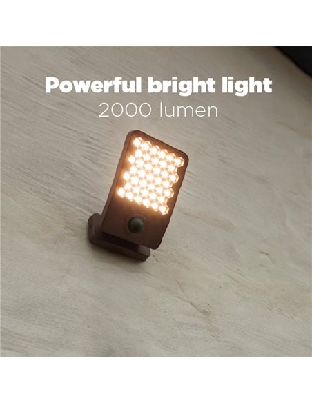 Aplique LED de aluminio con sensor de movimiento y cabezal que gira 90º ATLANTIS, 14W 2260Lm, 3000K/4000K