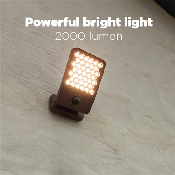 Aplique LED de aluminio con sensor de movimiento y cabezal que gira 90º ATLANTIS, 14W 2260Lm, 3000K/4000K