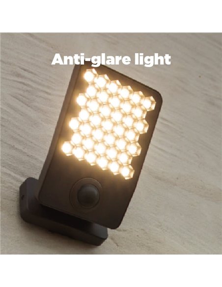 Aplique LED de aluminio con sensor de movimiento y cabezal que gira 90º ATLANTIS, 14W 2260Lm, 3000K/4000K