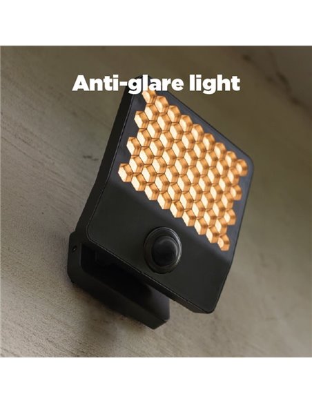 Aplique LED con sensor de movimiento y cabezal que gira 90º ATLANTIS, 14W 2260Lm, 3000K/4000K, grande