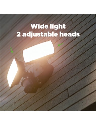 Foco doble reflector de seguridad CHIMERA con luz brillante 5000K, sensor PIR, 21W 3000Lm