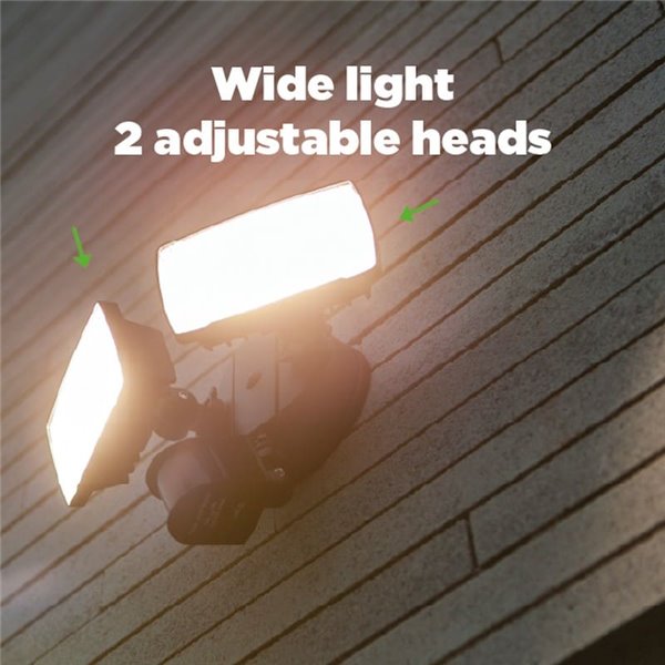 Foco doble reflector de seguridad CHIMERA con luz brillante 5000K, sensor PIR, 21W 3000Lm