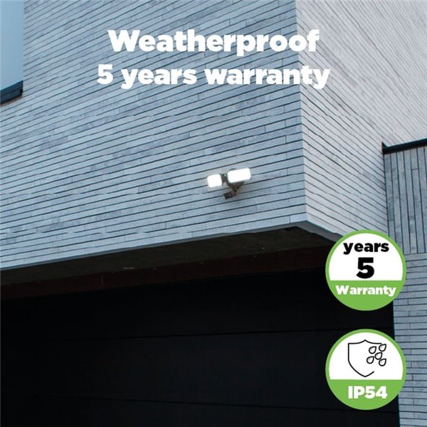 Refletor duplo refletor de segurança CHIMER com luz brilhante 5000K, sensor PIR, 21W 3000Lm