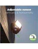 Foco doble reflector de seguridad CHIMERA con luz brillante 5000K, sensor PIR, 21W 3000Lm