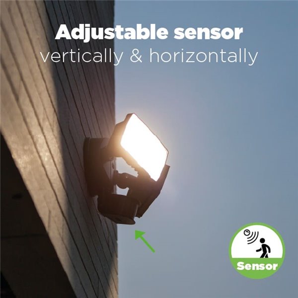 Foco doble reflector de seguridad CHIMERA con luz brillante 5000K, sensor PIR, 21W 3000Lm