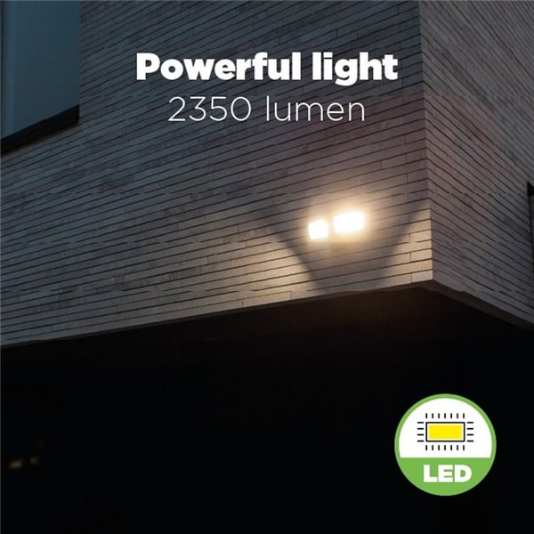 Projecteur à double réflecteur de sécurité CHIMERA avec lumière vive 5000K, capteur PIR, 21W 3000Lm