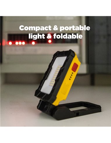 Projecteur de travail extérieur LED PENI, chargement USB-C, magnétique et crochet, 4000K, 2W 500Lm