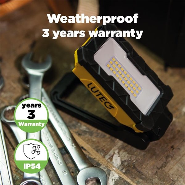 Proyector LED de trabajo para exteriores PENI, carga USB-C, magnético y gancho, 4000K, 2W 500Lm