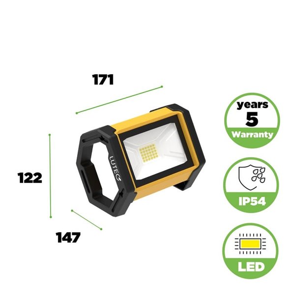 Luz LED de trabajo potente para exterior EPTA, luz brillante 5000K con cable de 1,5m, 24W 2900Lm