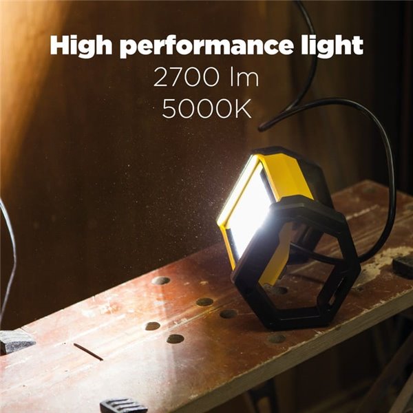 Luz LED de trabajo potente para exterior EPTA, luz brillante 5000K con cable de 1,5m, 24W 2900Lm
