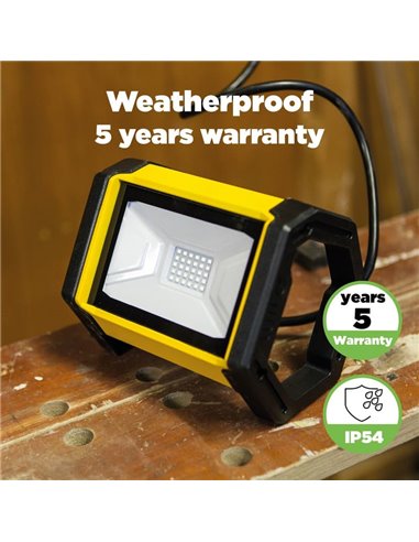 Luz LED de trabajo potente para exterior EPTA, luz brillante 5000K con cable de 1,5m, 24W 2900Lm