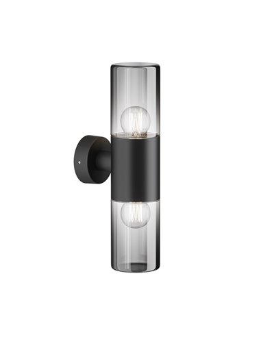 Applique murale AMAS 2 lumières, abat-jour fumé, ampoules hors 2xE27 max. 60W IP54 Anthracite