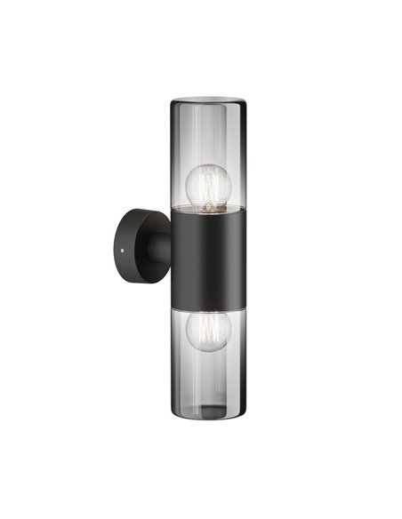 Luminária de parede AMAS de 2 luzes, cúpula fumê, lâmpadas excl. 2xE27 máx. 60W IP54 Antracite