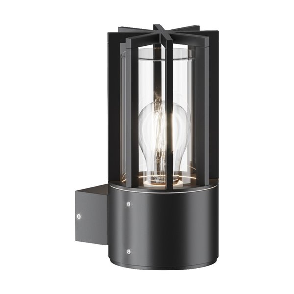 Applique d'extérieur BARREL, aluminium et plastique, ampoule exclue. 1xE27 max. 15W IP54 Anthracite