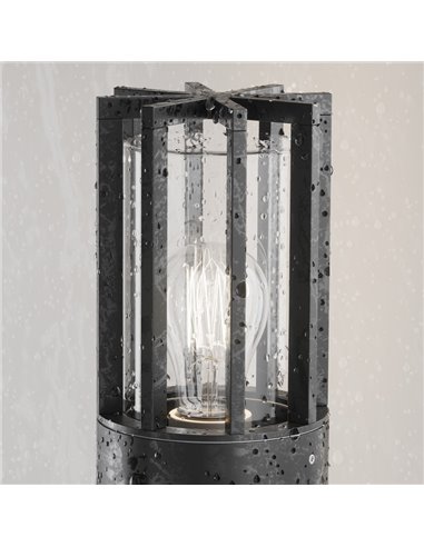 Poteau d'extérieur moderne BARREL, hauteur ↕75 cm, ampoule exclue. 1xE27 max. 15W IP54 Anthracite