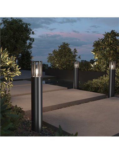 Poste para exterior BARREL moderno, ↕75cm altura bombilla excl.1xE27 max.15W IP54 Antracita