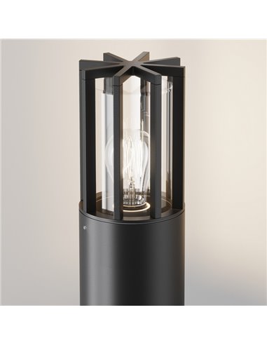 Poste para exterior BARREL moderno, ↕75cm altura bombilla excl.1xE27 max.15W IP54 Antracita