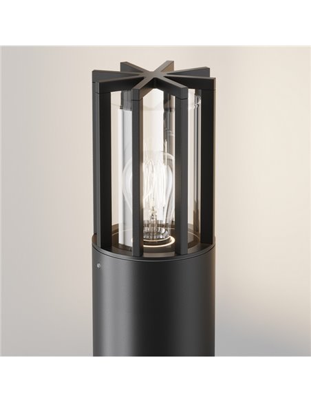 Poteau d'extérieur moderne BARREL, hauteur ↕75 cm, ampoule exclue. 1xE27 max. 15W IP54 Anthracite