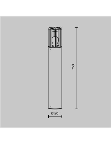 Poteau d'extérieur moderne BARREL, hauteur ↕75 cm, ampoule exclue. 1xE27 max. 15W IP54 Anthracite