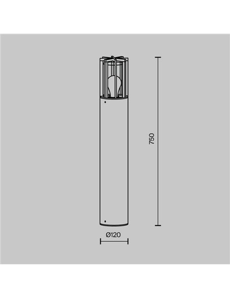 Poste para exterior BARREL moderno, ↕75cm altura bombilla excl.1xE27 max.15W IP54 Antracita