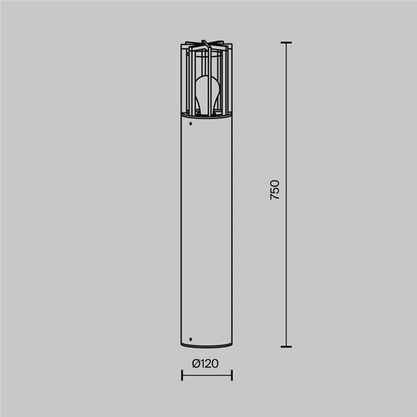 Poste para exterior BARREL moderno, ↕75cm altura bombilla excl.1xE27 max.15W IP54 Antracita