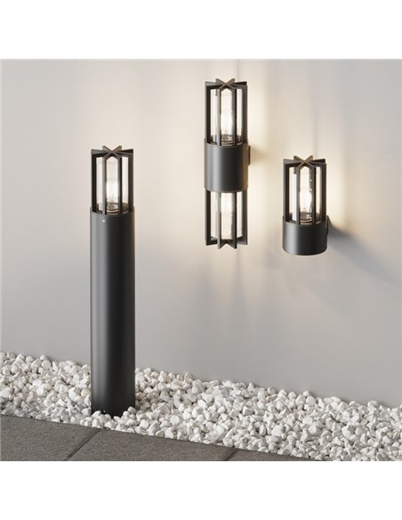 Applique d'extérieur BARREL, aluminium et plastique, ampoule exclue. 1xE27 max. 15W IP54 Anthracite