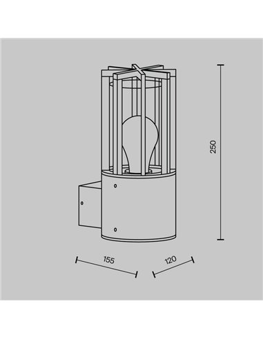 Luminária de parede externa BARREL, alumínio e plástico, lâmpada excl. 1xE27 máx. 15W IP54 Antracite