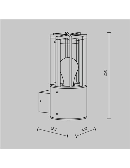 Aplique para exterior BARREL aluminio y plástico, bombilla excl.1xE27 max.15W IP54 Antracita