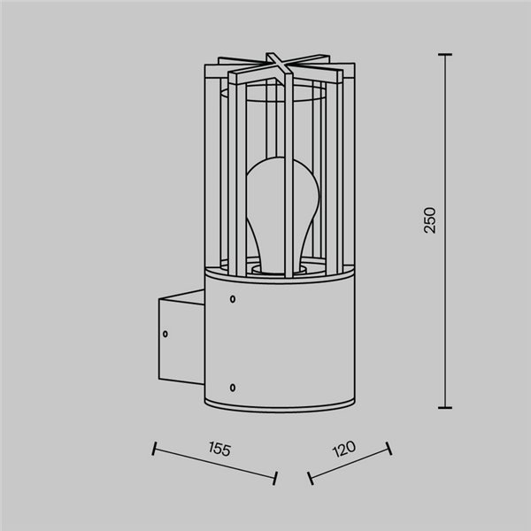 Aplique para exterior BARREL aluminio y plástico, bombilla excl.1xE27 max.15W IP54 Antracita