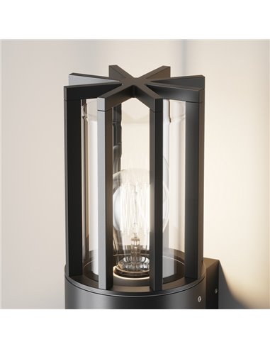 Luminária de parede externa BARREL, alumínio e plástico, lâmpada excl. 1xE27 máx. 15W IP54 Antracite