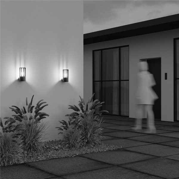 Luminária de parede externa BARREL, alumínio e plástico, lâmpada excl. 1xE27 máx. 15W IP54 Antracite