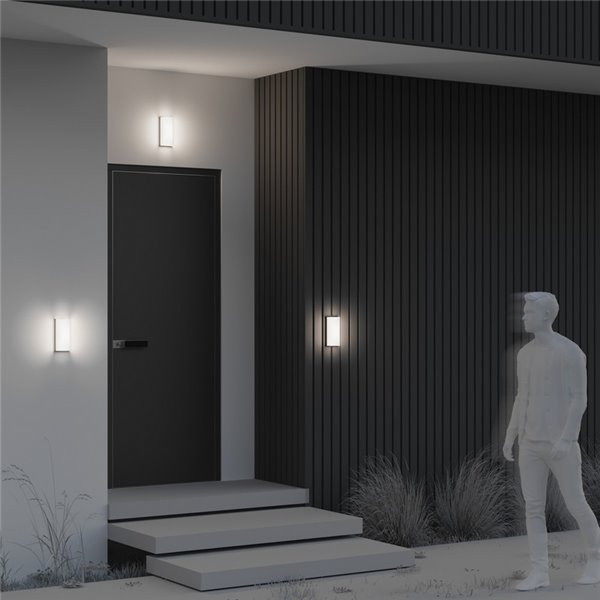 Aplique de pared redondeado BADD 20x10cm 10W 700Lm 3000K IP54 Antracita