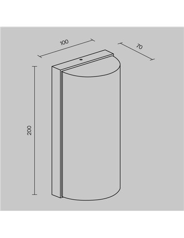 Aplique de pared redondeado BADD 20x10cm 10W 700Lm 3000K IP54 Antracita