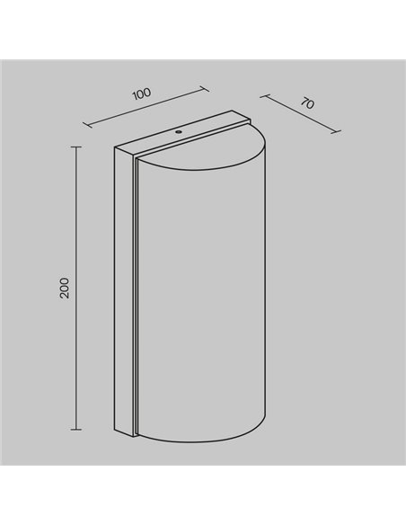 Aplique de pared redondeado BADD 20x10cm 10W 700Lm 3000K IP54 Antracita