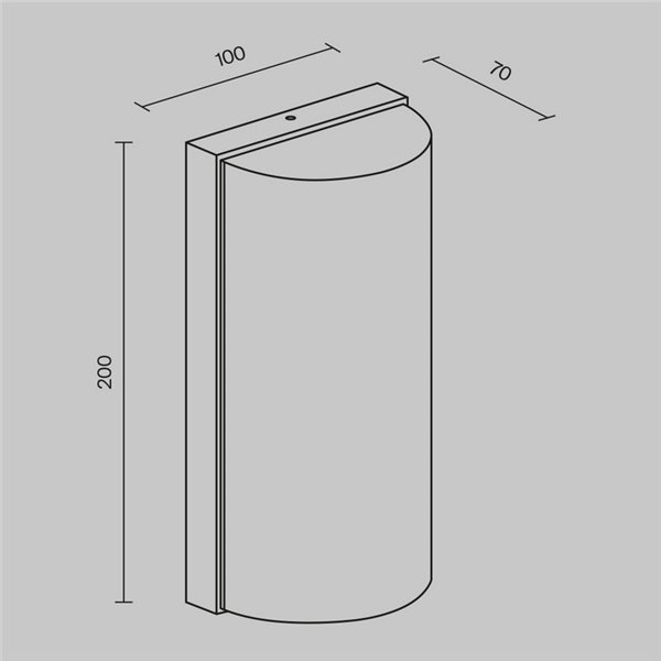 Aplique de pared redondeado BADD 20x10cm 10W 700Lm 3000K IP54 Antracita