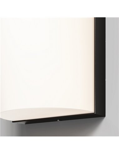 Aplique de pared redondeado BADD 20x10cm 10W 700Lm 3000K IP54 Antracita