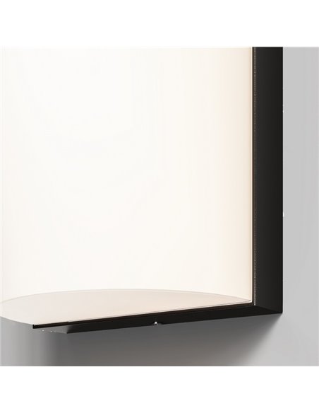 Aplique de pared redondeado BADD 20x10cm 10W 700Lm 3000K IP54 Antracita