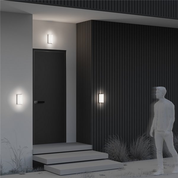 Aplique de pared LED rectangular BADD 20x10cm para exterior 10W 700Lm 3000K IP54 Antracita