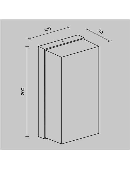 Aplique de pared LED rectangular BADD 20x10cm para exterior 10W 700Lm 3000K IP54 Antracita
