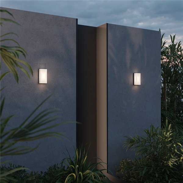 Aplique de pared LED rectangular BADD 20x10cm para exterior 10W 700Lm 3000K IP54 Antracita