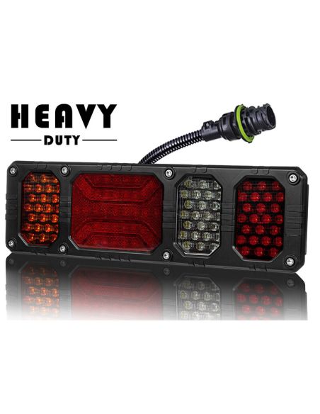 Feu arrière combiné à LED robuste, résistant aux chocs, 24 V IP68, avec connecteur Horpol 7 broches