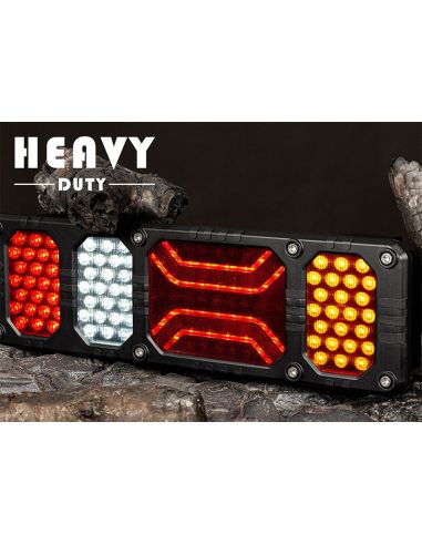 Feu arrière combiné à LED robuste, résistant aux chocs, 24 V IP68, avec connecteur Horpol 7 broches