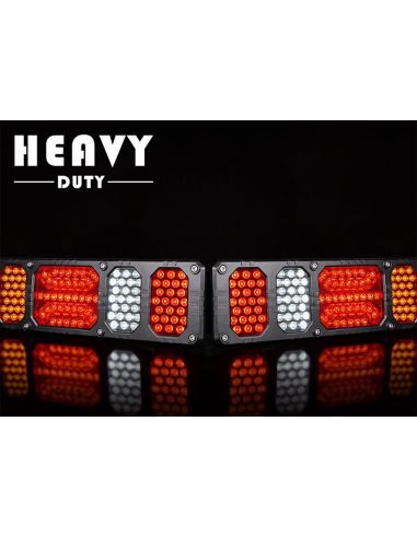 Feu arrière combiné à LED robuste, résistant aux chocs, 24 V IP68, avec connecteur Horpol 7 broches