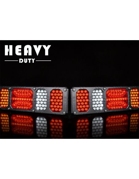 Feu arrière combiné à LED robuste, résistant aux chocs, 24 V IP68, avec connecteur Horpol 7 broches