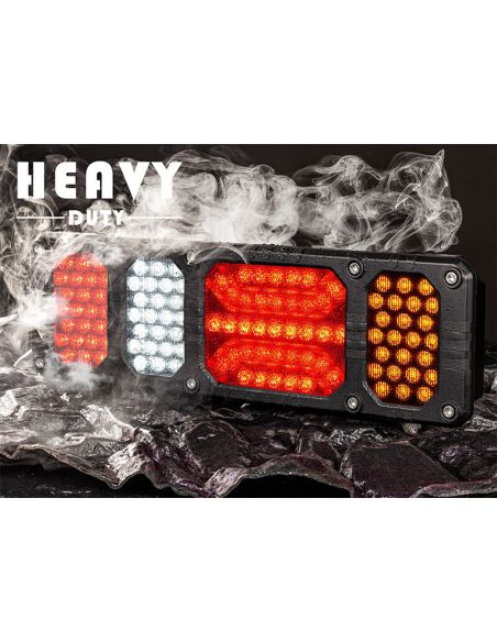 Feu arrière combiné à LED robuste, résistant aux chocs, 24 V IP68, avec connecteur Horpol 7 broches