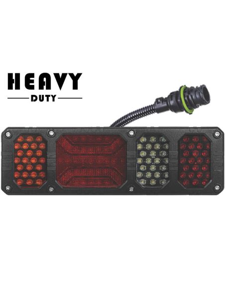 Feu arrière combiné à LED robuste, résistant aux chocs, 24 V IP68, avec connecteur Horpol 7 broches