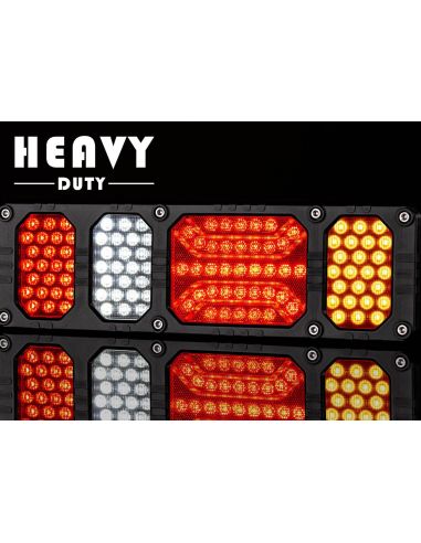 Luz de combinação traseira de LED para serviço pesado, resistente a impactos, 24 V IP68, com conector Horpol de 7 pinos
