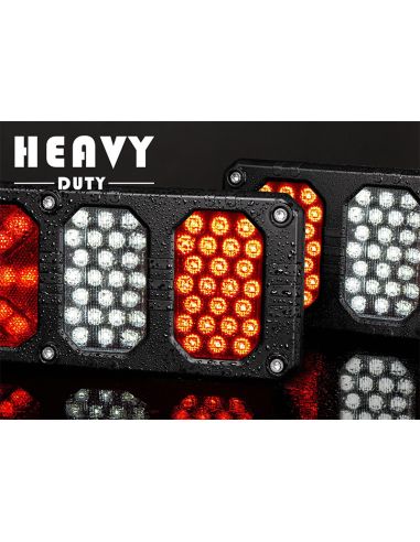 Feu arrière combiné à LED robuste, résistant aux chocs, 24 V IP68, avec connecteur Horpol 7 broches