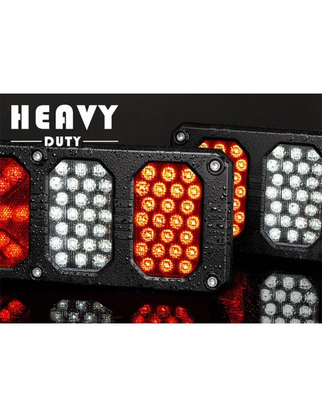 Feu arrière combiné à LED robuste, résistant aux chocs, 24 V IP68, avec connecteur Horpol 7 broches