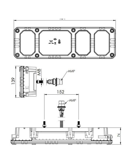 Luz de combinação traseira de LED para serviço pesado, resistente a impactos, 24 V IP68, com conector Horpol de 7 pinos